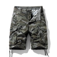 Summer Men's Casual Pants Camouflage Multi-pocket Men's Cropped Pants Mid-waist Pants 321 CAMB