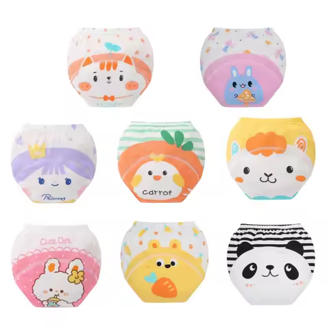 8PC Diapers Panties Baby Potty Training Pants Children's Cotton Urine-proof Underwear Abstain From D