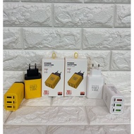 6 in 1 GAN P70 200W Fast Charging 3 USB + 3 PD Charger Head Adapter