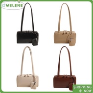 MELENE Shoulder Bag, Large Capacity Handbag Tote Bag, Casual PU Leather Solid Color with Mini Wallet
