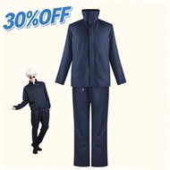 Jujutsu Kaisen Gojo Satoru High School Cosplay Costume Uniform Wig Halloween Party Costume blue