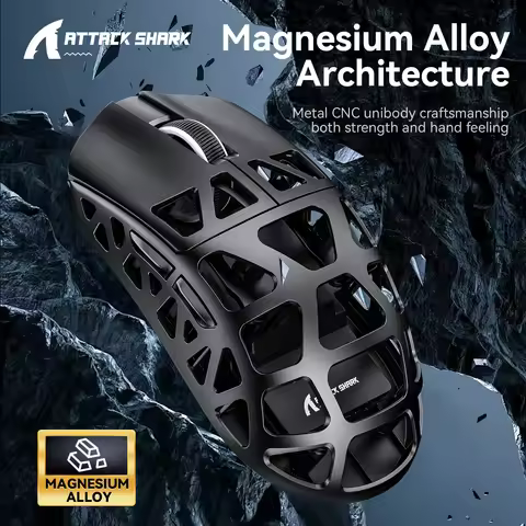 ATTACK SHARK R3 Magnesium Alloy Superlight Tri-mode Gaming Mouse PAW3395 Bluetooth Wireless Wired
