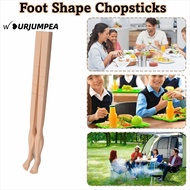URJUMPEA 1pair Foot Shape Chopsticks, 22cm With Straw Toe-Shaped Chopsticks, Funny Soles of Feet Eas