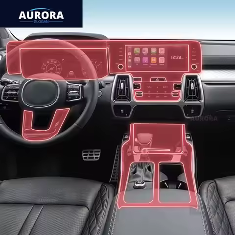 pre cut Car interior gearbox panel TPU protective film screen anti scratch repair Stickers For Kia S