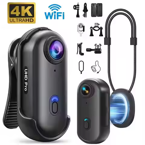 Sports Camera Thumb POV Camera 4K Mini WiFi Portable Body Cam Wearable Action Camera with Waterproof