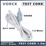 TC1 Test Cord Krone to RJ11 6P4C Plug 1.5 Meter Wire