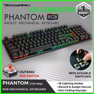 Tecware Phantom RGB backlit Full Size Mechanical Gaming Keyboard - Red switch