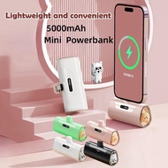 SG Store Wireless Powerbank Fast Charging With Cable 5000mAh Mini Powerbank Pet Capsule Portable Charger For Smartphone