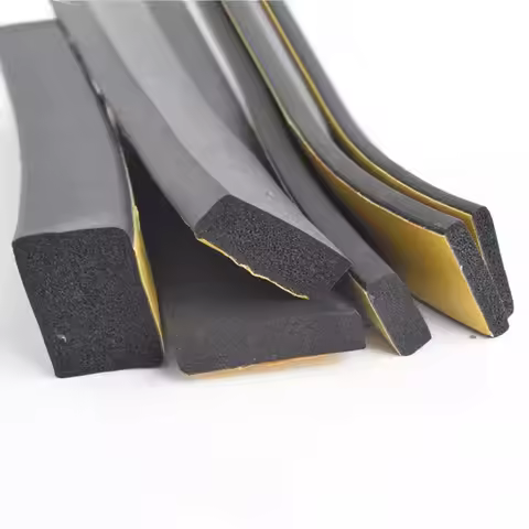 Epdm Rubber Self-adhesive Sponge Seal Strip Black Foam Rubber Strong Single Side Rubber Sound Insula