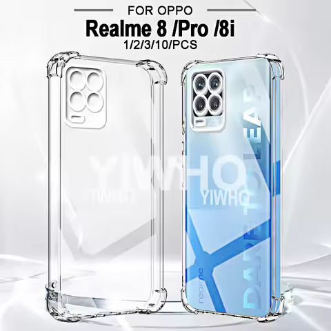 1/2/3/10 Pcs Transparent Case for Oppo Realme 8 Pro Plus 8i 4G 5G 9 i Soft TPU Clear Luxury Shockpro