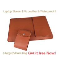 JE1 2 in 1 set Laptop stand bag/Pouch Leather Sleeve Waterproof Cover with holder function For macbo