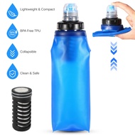 Mini water FilterPortable ✓600Ml Soft Tpu Collapsible Water Filter Bottle With Water Filter Straw Bpa Free Outdoor Filte