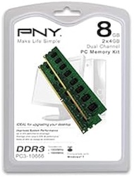 PNY 8GB (2x4GB) DDR3 SDRAM 1333MHz (PC3-10600) Desktop Memory (MD8192KD3-1333-NHS-V2)