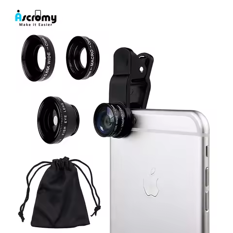 3 in 1 Wide Angle Zoom Telephoto Lens Cell Mobile Phone Fisheye Camera Lenses Kits Smartphone For iP