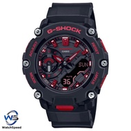 Casio G-Shock GA2200BNR-1A GA-2200BNR-1A Carbon Core Guard Structure Black and Fiery Red Series Black Resin Band Watch