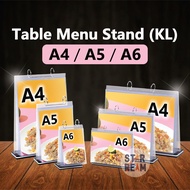 A4 A5 A5 Table Menu Stand with 6 Sleeves (Ready Stock KL) Flip Menu Display Stand Clear Menu Cover (