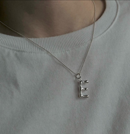 Miniball necklace with alphabet สร้อยคอพร้อมจี้ตัวอักษร เงินแท้ 925 Handcraft by minormood