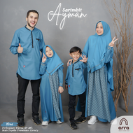 Sarimbit Keluarga Baju Muslim Sarimbit Couple Terbaru Kualitas Premium Ayman Blue Series