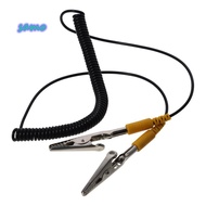 SAMO Anti-Static ESD Grounding Cable, 180cm / 71" Black Coiled Cord, Male-to-Female 2mm PU,Metal wit