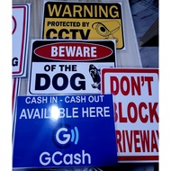 SIGNAGE LAMINATED A4 SIZE SET A CHOOSE DESIGN