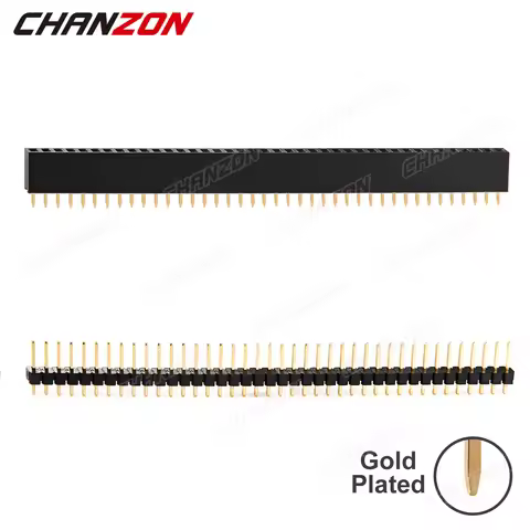 40 Pins Male Female Pin Header Single Row 2.54mm Gold Plated Breakable Extension Connector Strip for