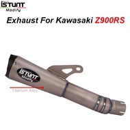 Slip On Titanium Alloy For Kawasaki Z900RS 2017-20 Motorcycle Exhaust Full System Escape Modifid Mid link Pipe Muffler W