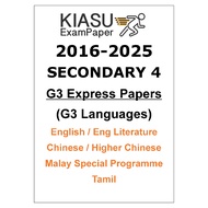 2016-2023 2024 Secondary 4 Sec 4 G3 Express English Higher Chinese HCL Literature in Chinese Tamil M