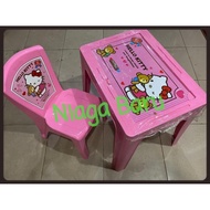 [Dijual] Meja &amp; Kursi Plastik 1 Set Hello Kitty Napolly Khusus GOJEK