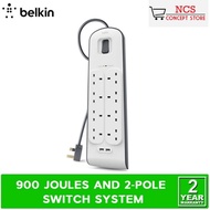 Belkin 8-Outlet Surge Protection Strip with Two USB Ports (2M) BSV804sa2M BSV401sa2M