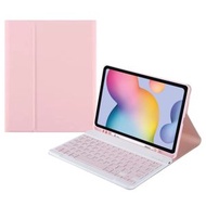 全城熱賣 - 適用於三星 Galaxy Tab A9 方帽藍牙無線鍵盤皮套 帶筆槽（粉色）