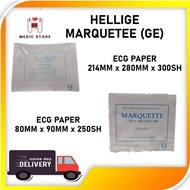 [SHIP TODAY] ECG Paper Hellige Marquette (GE) 80mm x 90mm x 250sh / 214mm x 280mm x 300sh ECG Machin