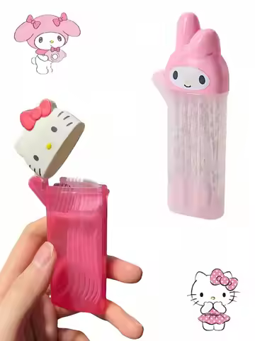 1pc Sanrio Hellokitys My Melody cute creative cotton swab tube, portable cotton swab tube Christmas 