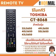 TOSHIBA TV Remote Control (TOSHIBA) Code CT-8068 For LCD/LED Model 32L5650 40L5650 43L5650 49L5650 5