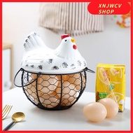 XNJWCV SHOP Kitchen Organizer Iron Chicken Egg Storage Basket Egg Tray Egg Rack Hen Ornaments