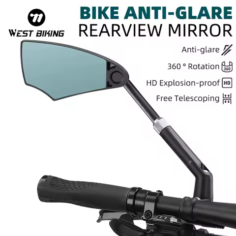 WEST BIKING Bicycle Rear View Mirror Handlebar Wide Range Bike Mirror Back Sight Reflect Mirror Anti