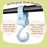 2Pcs Baby Stroller Hook Clips 360 Degree Rotatable Velcro Plastic Pram Shopping Trolley Car Seat Hoo