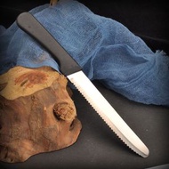 華發 - 日本粗牙麵包刀 黑手柄粗牙牛扒刀 鋸齒刀 廚房生果刀,切肉刀類別 不鏽鋼麵包刀