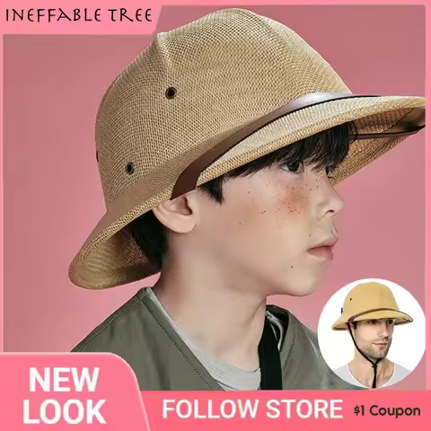 Novelty Toquilla Straw Sun Hats for Men Vietnam War Army Hat Dad Boater Bucket Hats Safari Jungle Mi