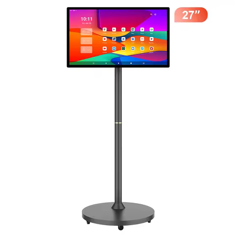 27 Inch Movable With Stand Smart Home Business TV Wireless Smart TV With Rotating Wheels Touch Scree