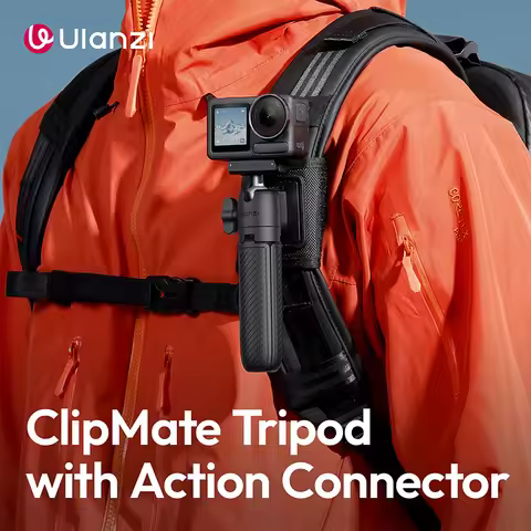 Ulanzi MT66 ClipMate Tripod with Action Connector 3-in-1 Versatility Backpack Clip Selfie Stick Trip