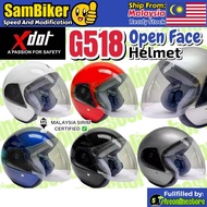 XDOT Helmet G518 Open Face Design Helmet Free Clear Visor SIRIM Topi Keledar Classic INDEX  LTD LASE