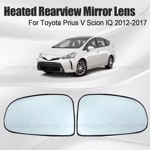 Car Wide Angle Heated Rearview Mirror Lens For Toyota Prius V Scion IQ 2012 2013 2014 2015 2016 2017