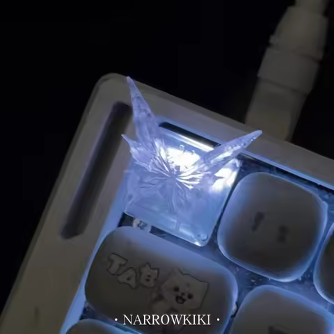 Lunar Butterfly Keycap Custom Foggy Transparent OEM Resin ESC Anime Artisan Key Caps Mechanical Keyb