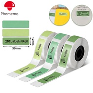 Phomemo D30 Label 12x30mm Waterproof Thermal Tape Light Green/Green/Dark Green Sticker Machine Label