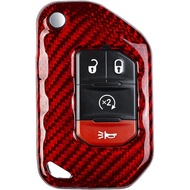Genuine Carbon Fiber Key Fob Cover Case for Jeep Wrangler Rubicon 392 JL JLU Wagoneer Gladiator JT F