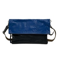 ete Iketei Shoulder Bag Purse blue leather black Direct from Japan Secondhand