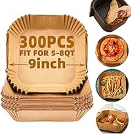 300Pcs Air Fryer Liners Disposable,LYHOLKEER 9inch Airfryer Liners for 5-8QT,Square Air Fryer Parchm
