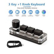 USB Mechanical Keyboard Gamer 3Keys Macro Custom Keyboard RGB Gaming Custom Programming Knob Mini Ke