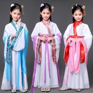 Children Ancient Costume Little Seven Fairy Princess Dress Guzheng Performance Costume Ancient Tang 