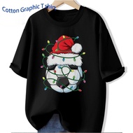 Graphic Boys' Black Soccer Football Christmas Lights T-Shirt with Santa & Goalpost Print - Breathabl